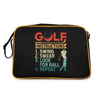 Golf Instructions Swing Oath Search Ball Repeat - Retro Bag - black/gold - Back