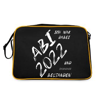 ABI 2022 bestanden Geschenk Andenken - Retro Tasche - Schwarz/Gold - Hinten