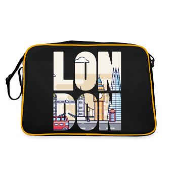 Londres - Sac Retro - noir/or - Dos