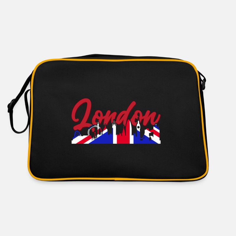 London - Retro Tasche - Schwarz/Gold