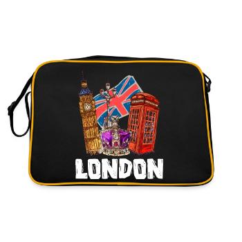 Londres - Sac Retro - noir/or - Dos