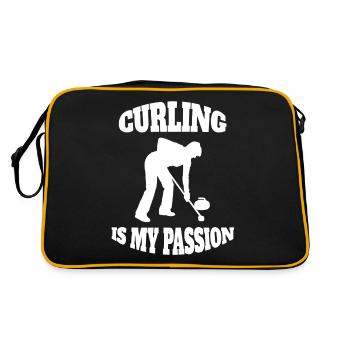 Curling Stone Curl curler Curling Stone Cadeau - Sac Retro - noir/or - Dos