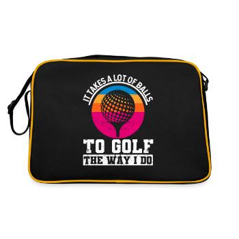Golfspieler Man braucht eine Menge Bälle, um so zu - Retro Tasche - Schwarz/Gold - Hinten