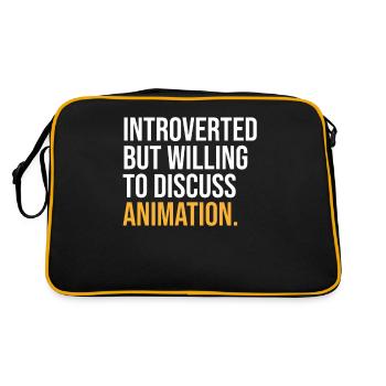 INTROVERTI MAIS PRÊT À DISCUTER D’ANIMATION DRÔLE - Sac Retro - noir/or - Dos