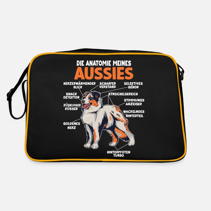 Australian Shepherd Aussie Anatomie Aussie Retro Tasche