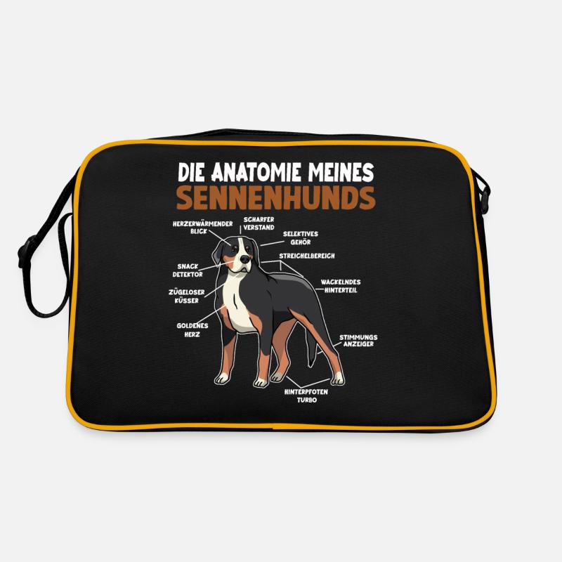 Sennenhund Anatomie Witziges Hundehalter Gassi Retro Tasche