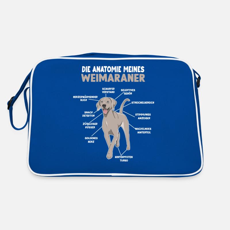 Weimaraner Anatomie Witziges Hundehalter Gassi Retro Tasche