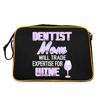 Dentiste Maman échangera l’expertise contre du vin présent - Sac Retro - noir/or - Dos