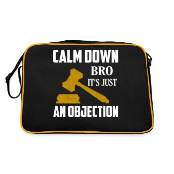 Calm Down Bro It's Just An Objection Lawyer Attor - Retro Tasche - Schwarz/Gold - Hinten