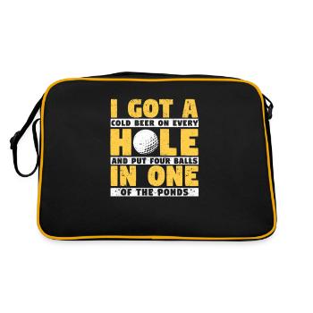 Drôle de golf golfeur fan joueur de golf J’ai eu un trou - Sac Retro - noir/or - Dos