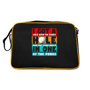 J’ai eu un trou dans un golf amusant golfeur fan golf - Sac Retro - noir/or - Dos