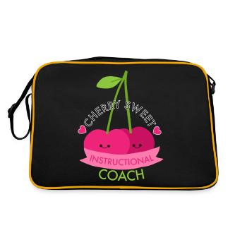 Cherry sweet instructional coach cute funny pun - Retro Bag - black/gold - Back