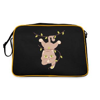 hanging cat - Retro Bag - black/gold - Back
