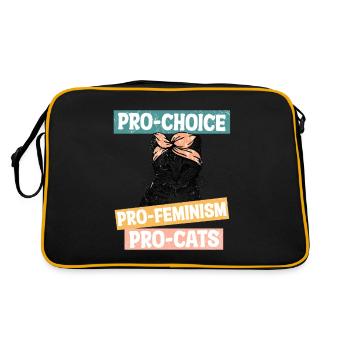pro choice pro feminism pro cats - Retro Bag - black/gold - Back