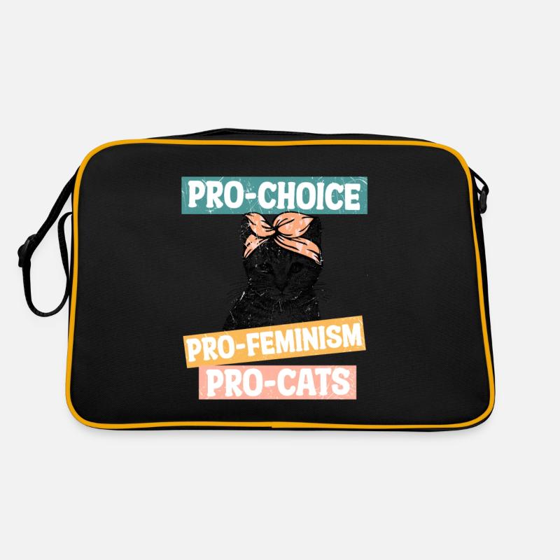 pro choice pro feminism pro cats Retro Tasche
