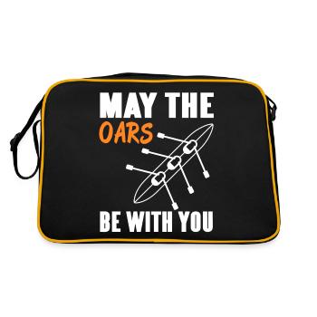 May The Oars Be With You Rowing T-Shirt Present - Retro Bag - black/gold - Back