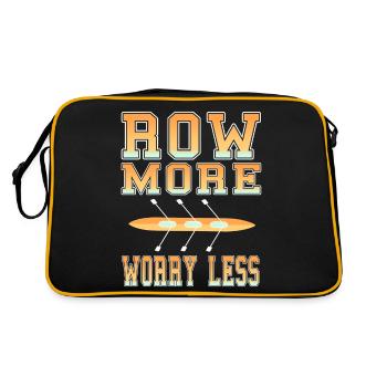 Row More Worry Less Rowing T-Shirt Present Gift - Retro Bag - black/gold - Back