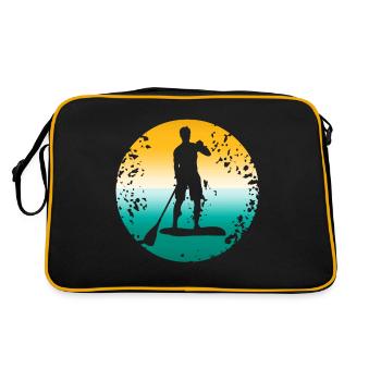 Retro Vintage Oarsman Rowing T-Shirt Present Gift - Retro Bag - black/gold - Back