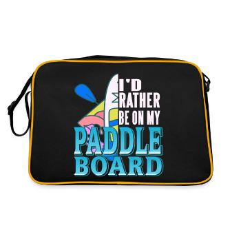 I'd Rather Be On My Paddle Board Rowing T-Shirt - Retro Bag - black/gold - Back