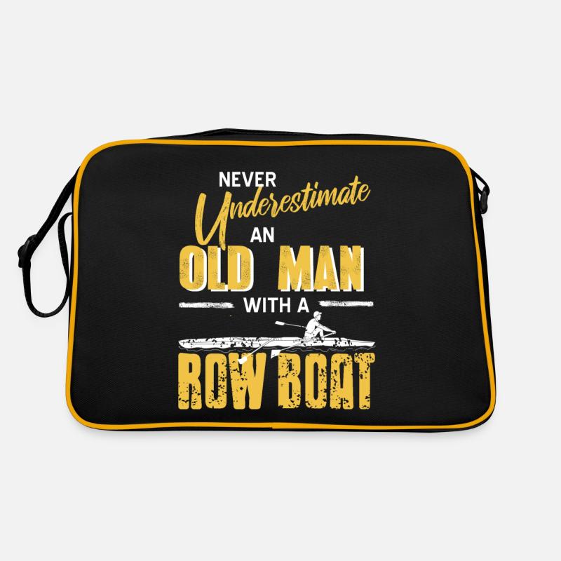 Never Underestimate An Old Man With A Row Boat Retro Bag