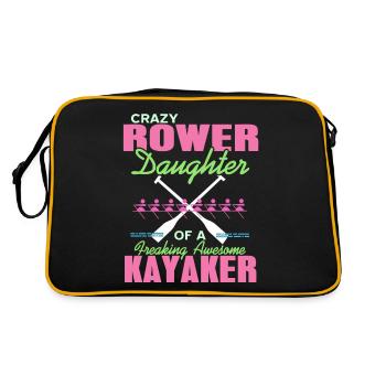 Crazy Rower Daughter Of A Freaking Kayaker Tea - Retro Bag - black/gold - Back