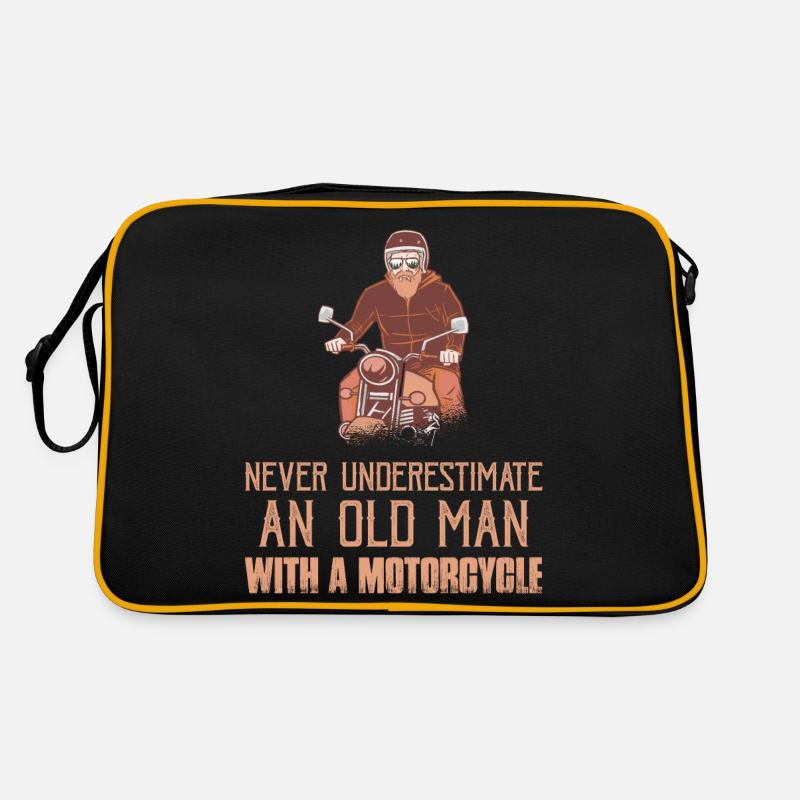 Never Underestimate An Old Man With A Motorcycle B Retro Tasche