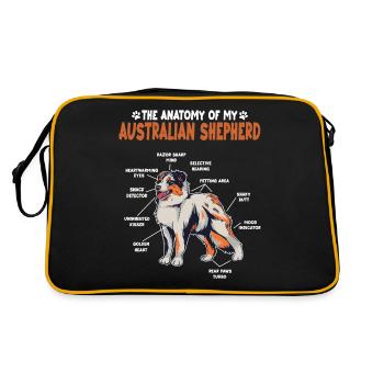Australian Shepherd Aussie Anatomy Aussie - Retro Bag - black/gold - Back