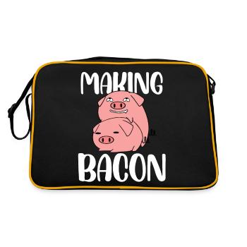 pig Design for a sexual jokes lover - Retro Bag - black/gold - Back
