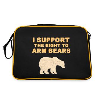 Je soutiens le droit d’armer les ours. Propriétaire d’arme à feu parodique - Sac Retro - noir/or - Dos
