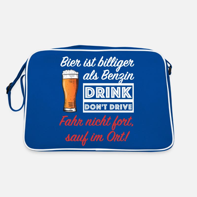 Drink don't drive | Bier ist billiger als Benzin Retro Tasche