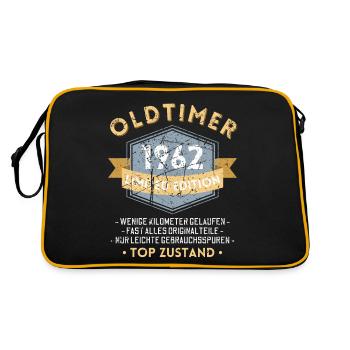 60 Jahre Oldtimer 1962 Jahrgang Geburtstag - Retro Tasche - Schwarz/Gold - Hinten