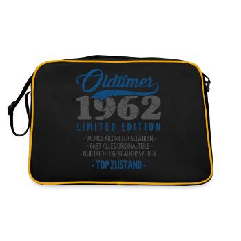 60 Jahre Oldtimer 1962 Jahrgang Geburtstag - Retro Tasche - Schwarz/Gold - Hinten