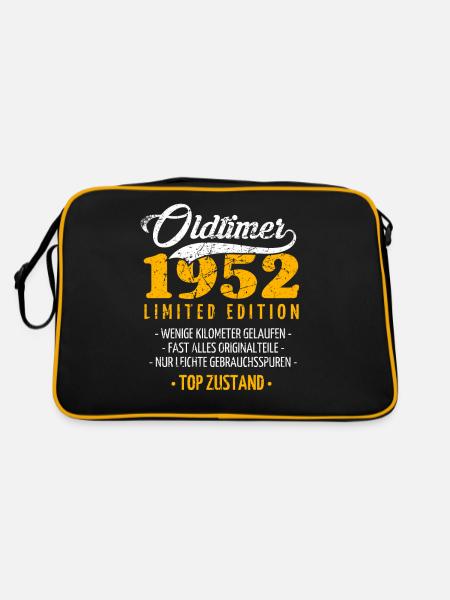 70 Jahre Oldtimer 1952 Jahrgang Geburtstag - Retro Tasche - Schwarz/Gold