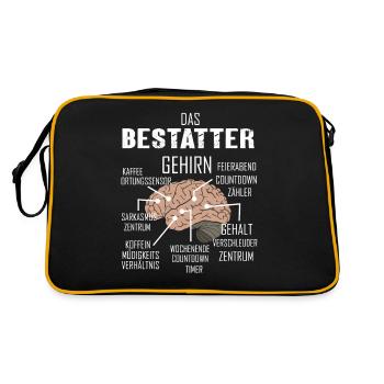 BESTATTER Spruch Beruf Sarkasmus Lustig Humor - Retro Tasche - Schwarz/Gold - Hinten