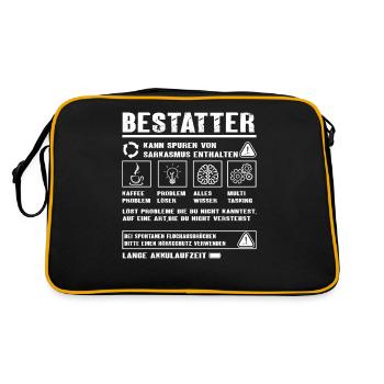 BESTATTER Spruch Beruf Sarkasmus Lustig Humor - Retro Tasche - Schwarz/Gold - Hinten