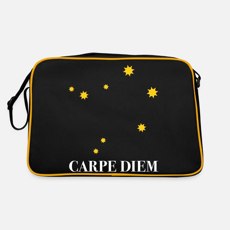 Carpe Diem nutze den Tag Sternbild Waage Libra Ode Retro Tasche