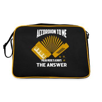 Accordion To Me Polka Music Is Always The Answer - Retro Bag - black/gold - Back