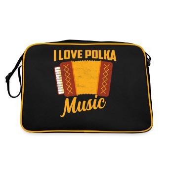 I Love Polka Music Accordion Dot - Retro Bag - black/gold - Back