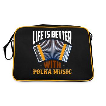 Life Is Better With Polka Music Accordion - Retro Bag - black/gold - Back