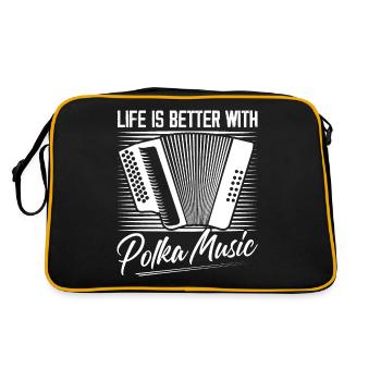 Life Is Better With Polka Music Accordion Music - Retro Bag - black/gold - Back