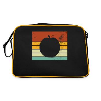 Apricot Fruit Lover Retro Veggie Diet Gift idea - Retro Bag - black/gold - Back