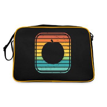 Apricot Fruit Lover Retro Veggie Diet Gift idea - Retro Bag - black/gold - Back