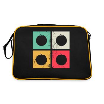 Apricot Fruit Lover Retro Veggie Diet Gift idea - Retro Bag - black/gold - Back