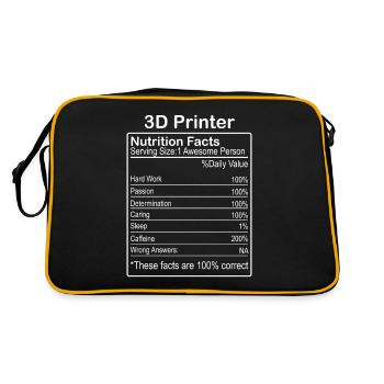 Valeur nutritive de l’imprimante 3D - Sac Retro - noir/or - Dos