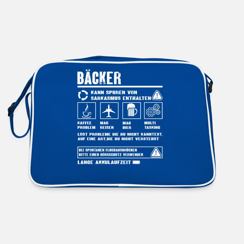 BÄCKER Spruch Beruf Sarkasmus Lustig Humor Retro Tasche