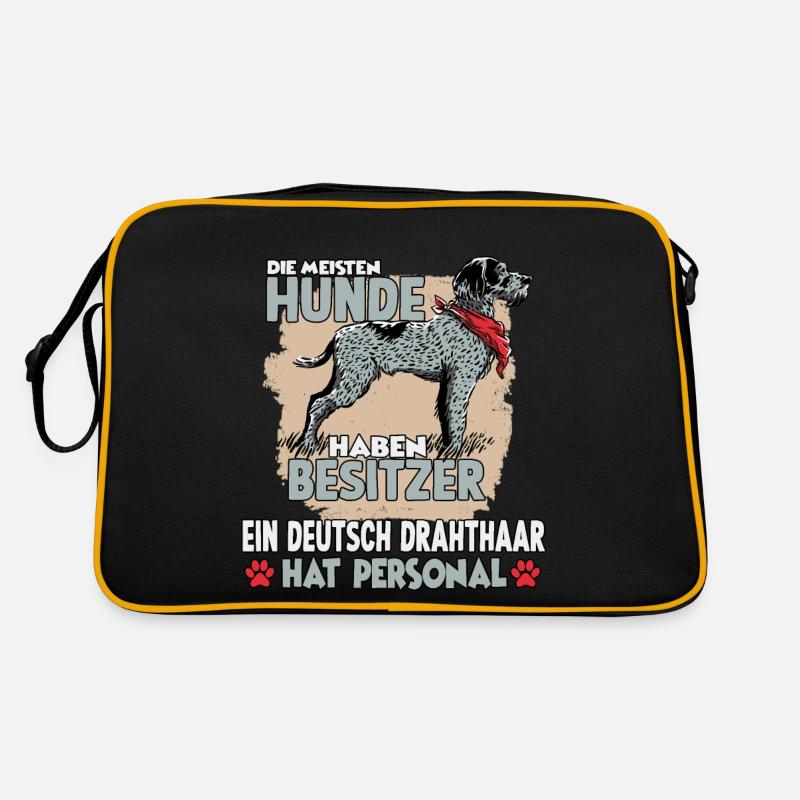 Deutsch Drahthaar Gassi Witziges Hundehalter Retro Tasche