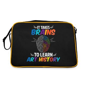 Brains To Learn Art History - Retro Bag - black/gold - Back