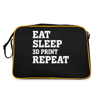 EAT SLEEP 3D PRINT REPEAT FUNNY SARCASTIC - Retro Bag - black/gold - Back