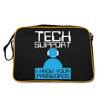 Tech Supports Know Passwords - Retro Bag - black/gold - Back