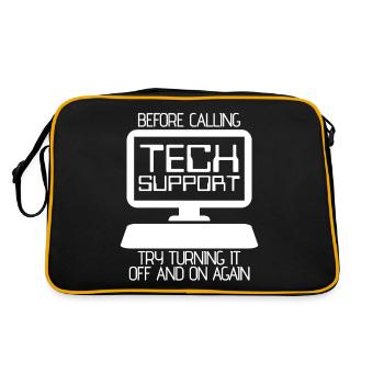 Turn On And Off Again Tech Support - Retro Bag - black/gold - Back